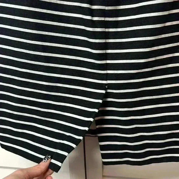 J. Crew Linen Blend Pencil Skirt Size 4 Black & White - Picture 5 of 6